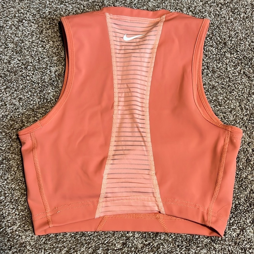 Nike Pro Dri Fit Half Zip Cropped Tank Top - Picture 2 of 4